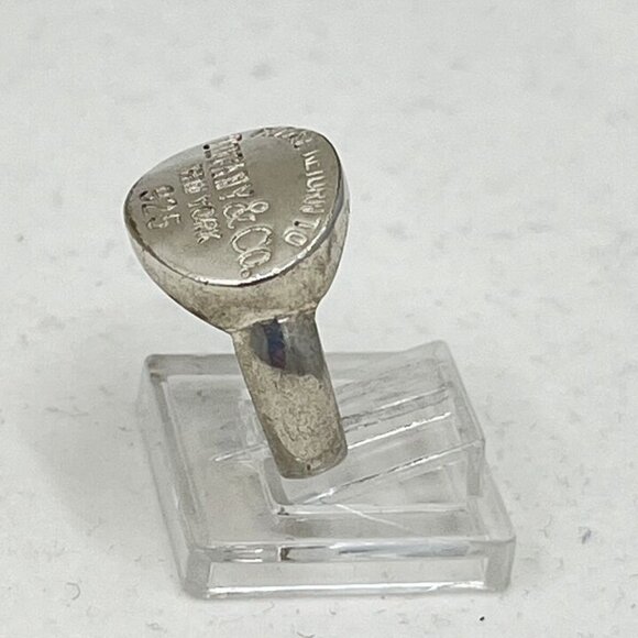 Like New, Authentic Tiffany & Co. Sterling Silver Signet Ring - Size 7.5 - Picture 7 of 7